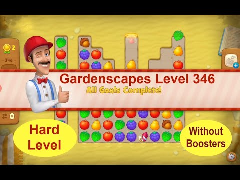 Gardenscapes Level 346 - [2020] [No Boosters] solution of Level 346 on Gardenscapes [Hard Level]