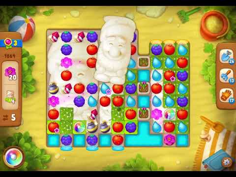 GardenScapes Level 1864 no boosters (13 moves)