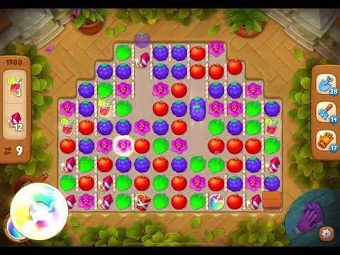 GardenScapes Level 1988 no boosters (17 moves)