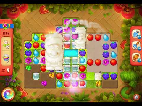 GardenScapes Level 1254 no boosters (16 moves)