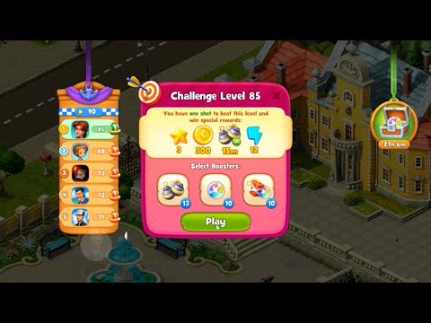 Gardenscapes level 85 One Shot! - Challenge level 🌱 Gameplay Walkthrough Playrix