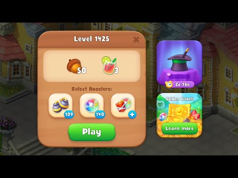 Gardenscapes Level 1425 Walkthrough "No Boosters Used"