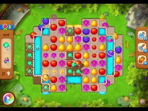 GardenScapes Level 1699 no boosters (16 moves)