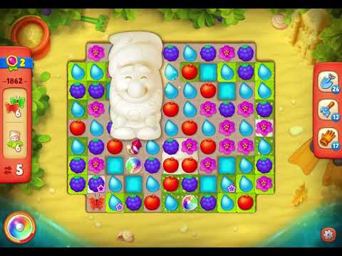GardenScapes Level 1862 no boosters (14 moves)