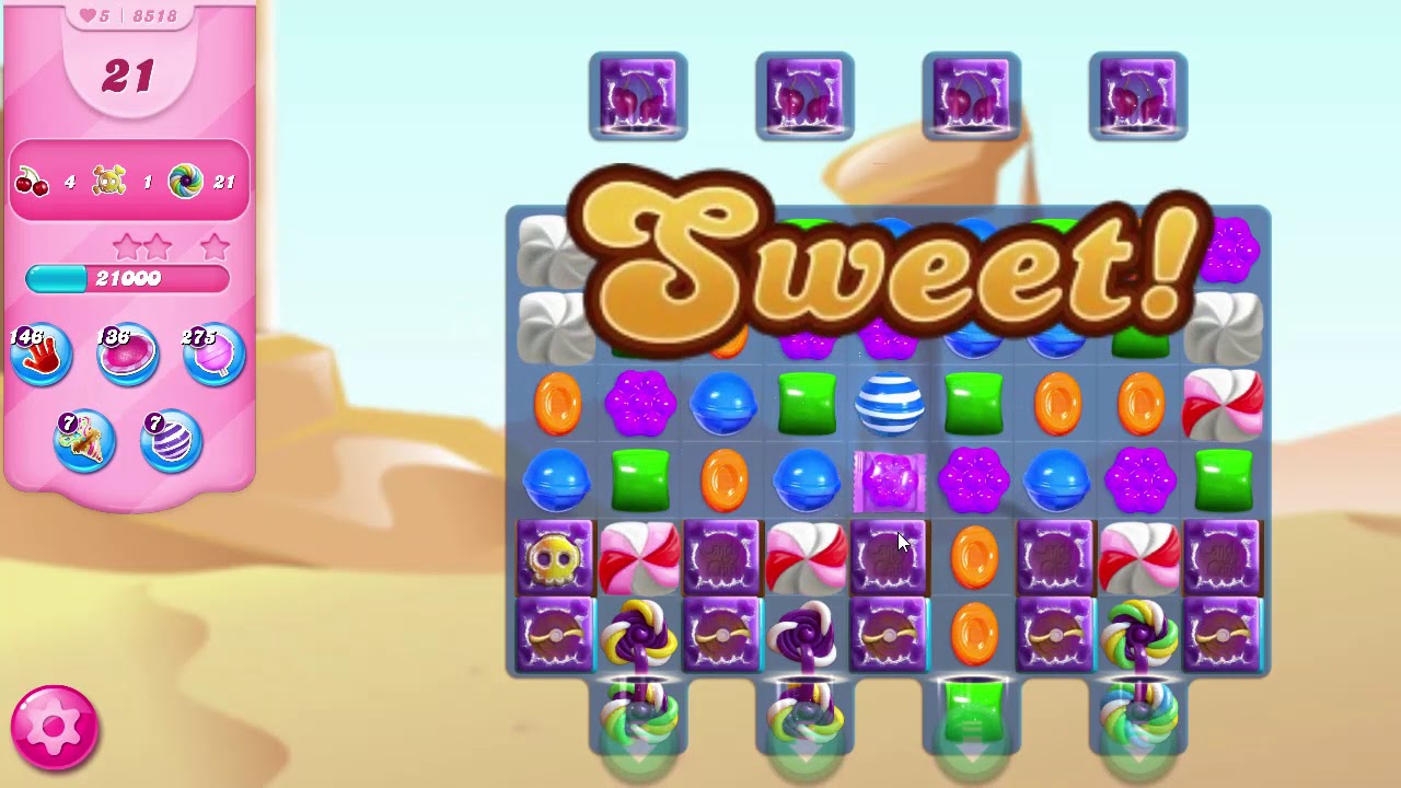 Candy Crush Saga Level 8518 NO BOOSTERS