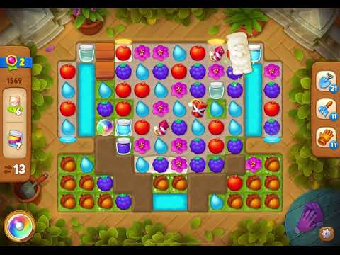 GardenScapes Level 1569 no boosters (17 moves)