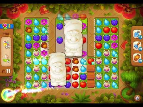 GardenScapes Level 1118 no boosters (18 moves)