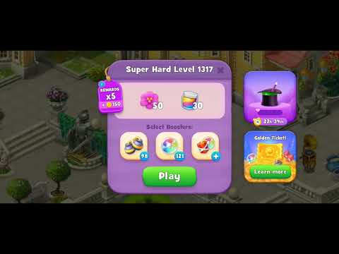 Gardenscapes Level 1317 Walkthrough "No Boosters Used"