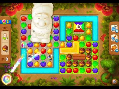 GardenScapes Level 1361 no boosters (18 moves)