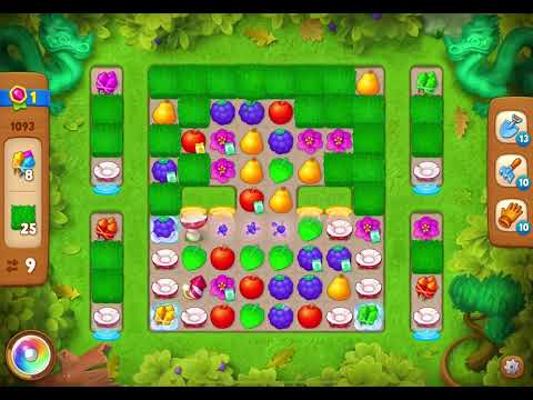 GardenScapes Level 1093 no boosters (18 moves)