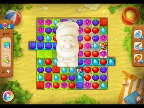 GardenScapes Level 1730 no boosters (16 moves)