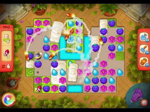 GardenScapes Level 1943 no boosters (14 moves)