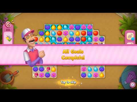 Gardenscapes level 205 - One Shot - Gameplay #Bubunka