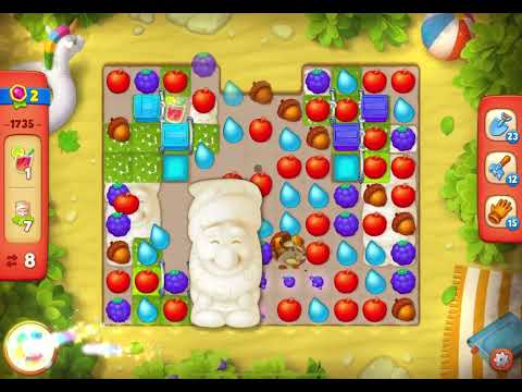GardenScapes Level 1735 no boosters (18 moves)