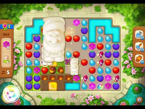 GardenScapes Level 1868 no boosters (17 moves)