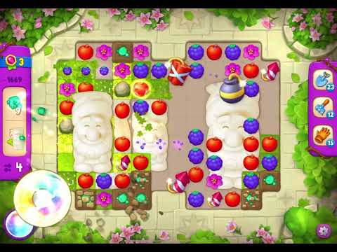 GardenScapes Level 1669 no boosters (15 moves)