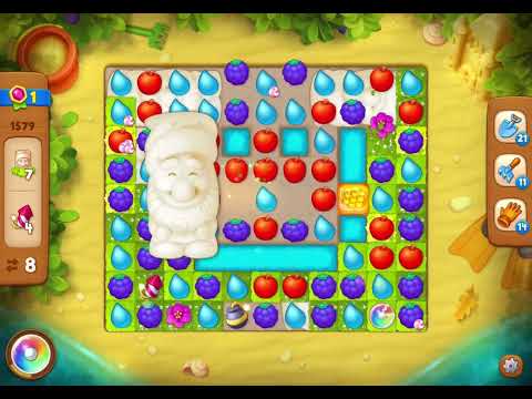 GardenScapes Level 1579 no boosters (16 moves)