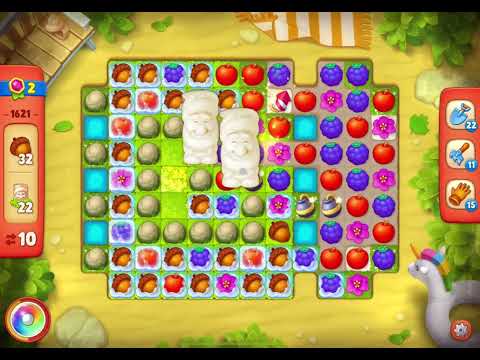 GardenScapes Level 1621 no boosters (15 moves)