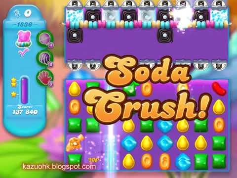 Candy Crush Soda Saga Level 1836 (3 stars, NO boosters)