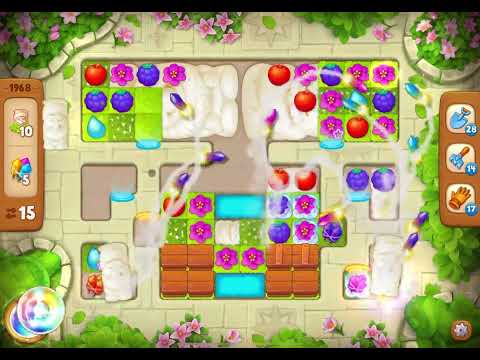 GardenScapes Level 1968 no boosters (18 moves)