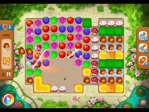 GardenScapes Level 1596 no boosters (28 moves)