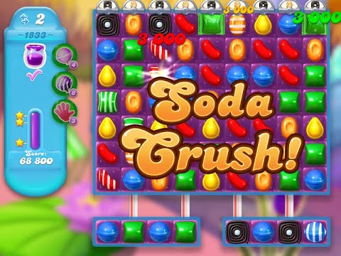 Candy Crush Soda Saga Level 1833 (3 stars, NO boosters)