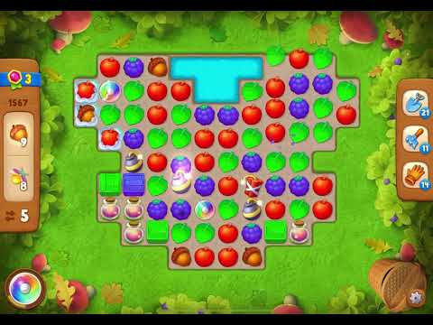 GardenScapes Level 1567 no boosters (11 moves)