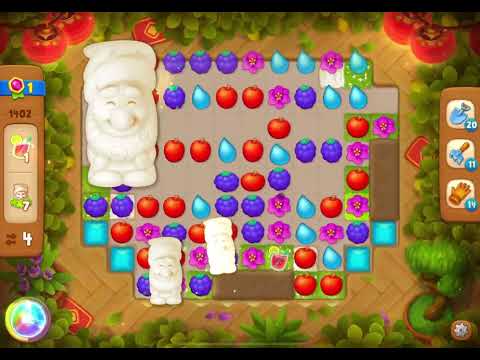 GardenScapes Level 1402 no boosters (18 moves)