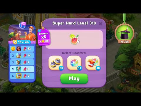 Gardenscapes Level 318 Walkthrough "No Boosters Used"