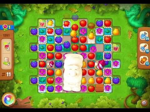 GardenScapes Level 1351 no boosters (18 moves)