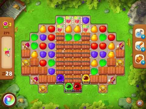 GardenScapes Level 274 no boosters (28 moves)