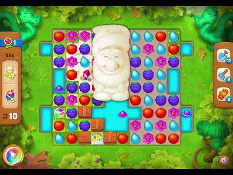 GardenScapes Level 886 no boosters (16 moves)