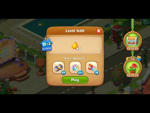 Gardenscapes Level 1680 Walkthrough "No Boosters Used"