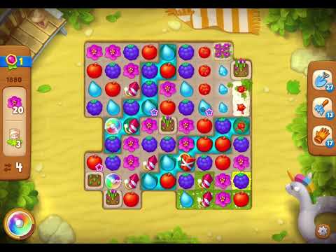 GardenScapes Level 1880 no boosters (13 moves)