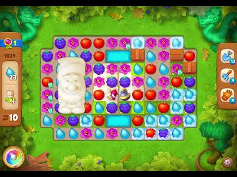 GardenScapes Level 1034 no boosters (19 moves)