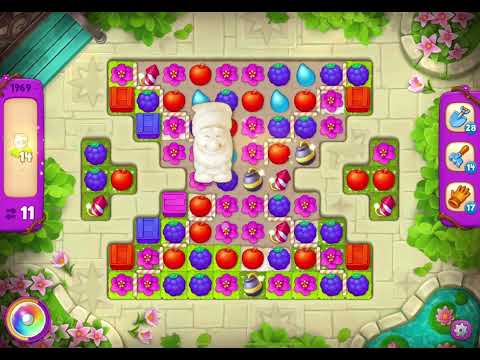 GardenScapes Level 1969 no boosters (17 moves)