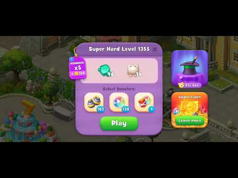Gardenscapes Level 1355 Walkthrough "No Boosters Used"