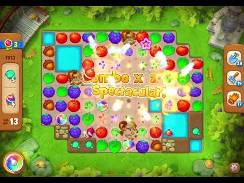 GardenScapes Level 1913 no boosters (27 moves)