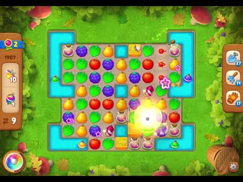 GardenScapes Level 1907 no boosters (18 moves)