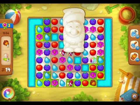 GardenScapes Level 1556 no boosters (28 moves)