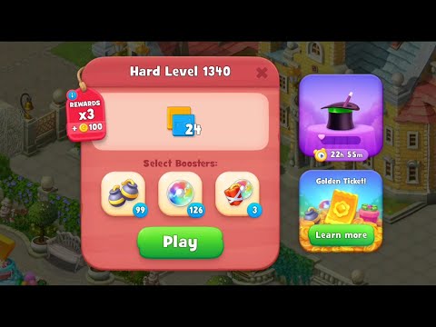Gardenscapes Level 1340 Walkthrough "No Boosters Used"
