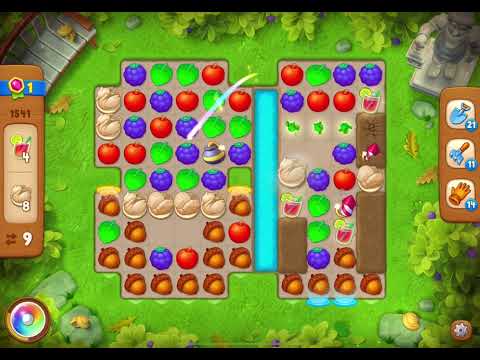 GardenScapes Level 1541 no boosters (15 moves)