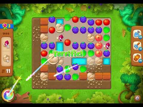 GardenScapes Level 1444 no boosters (18 moves)