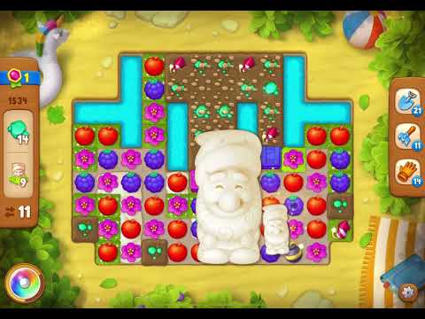 GardenScapes Level 1534 no boosters (18 moves)