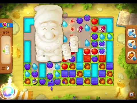 GardenScapes Level 1609 no boosters (16 moves)