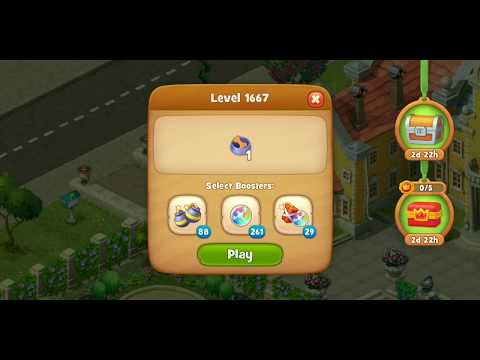 Gardenscapes Level 1667 Walkthrough "No Boosters Used"