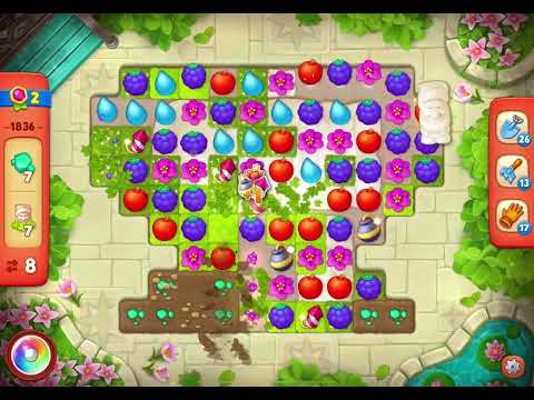 GardenScapes Level 1836 no boosters (14 moves)