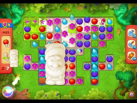 GardenScapes Level 1423 no boosters (17 moves)