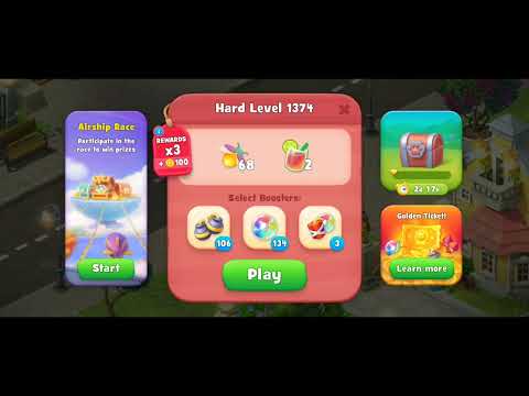 Gardenscapes Level 1374 Walkthrough "No Boosters Used"