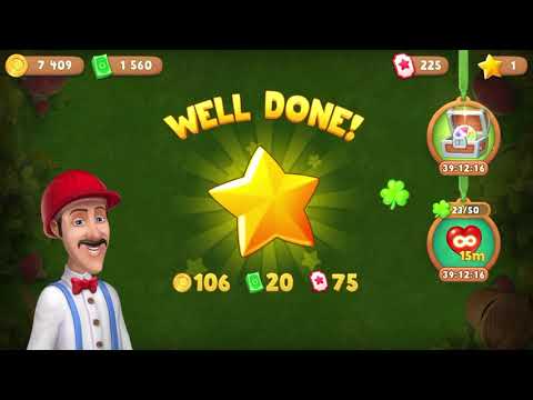 Gardenscapes Level 1715 With No Boosters - Hard Level - Bonus Scene With Austin